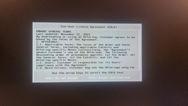 ESXi installation progress
