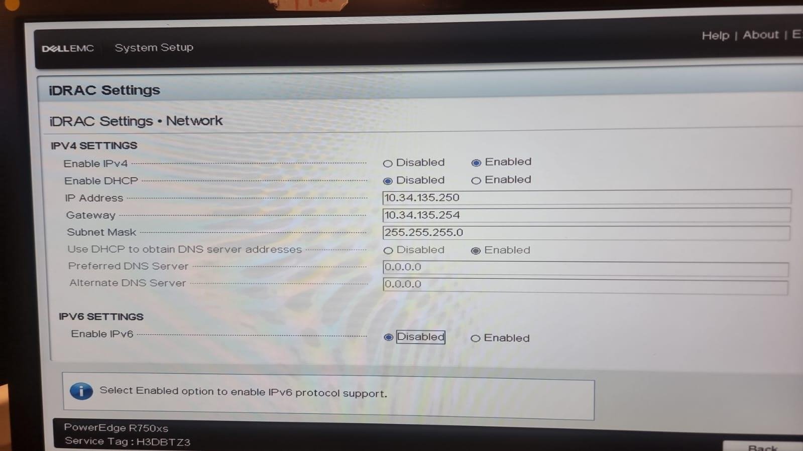 IDRAC network configuration